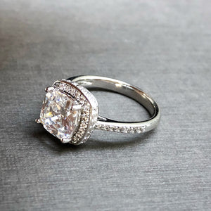 Classic Princess Cut Ring & Earring Set