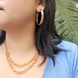 Layered Two-Tone Chunky Links Necklace
