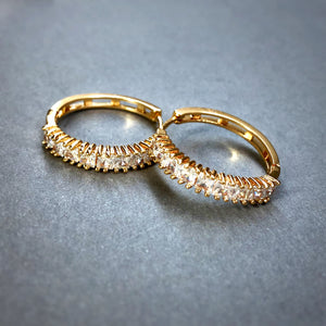 Baguette Cut Set in Gold Tone