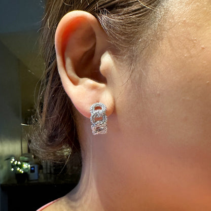 Braided Encrusted Hoop Earrings
