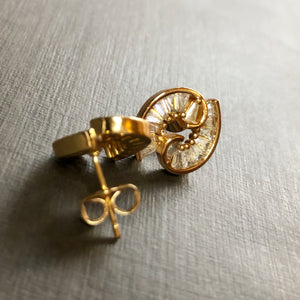 Cochlea Earrings in Gold Tone