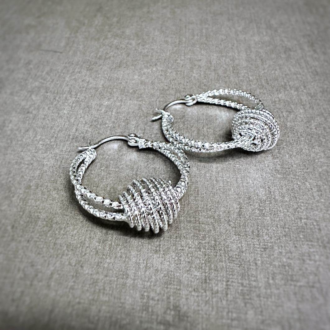 Sparkly Spiral Hoop Earrings