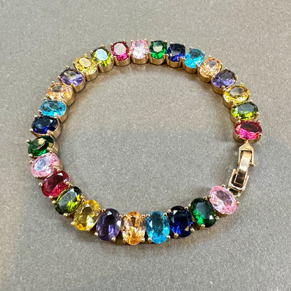 Oval Cut Eye Candy Tennis Bracelet