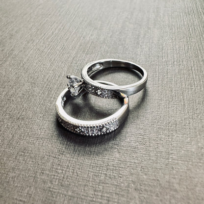 Clover Cut-Out Double Band Tiffany Style Ring