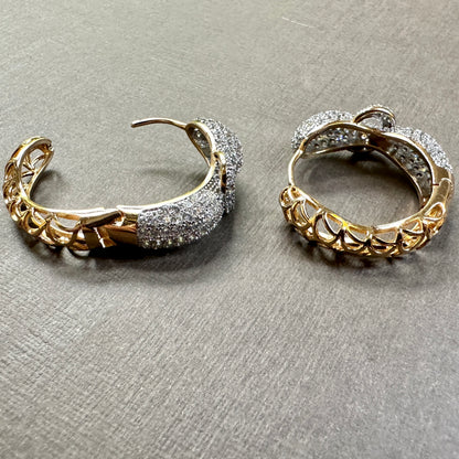 La Boucle Micro Stone Pavé Hoop Earrings