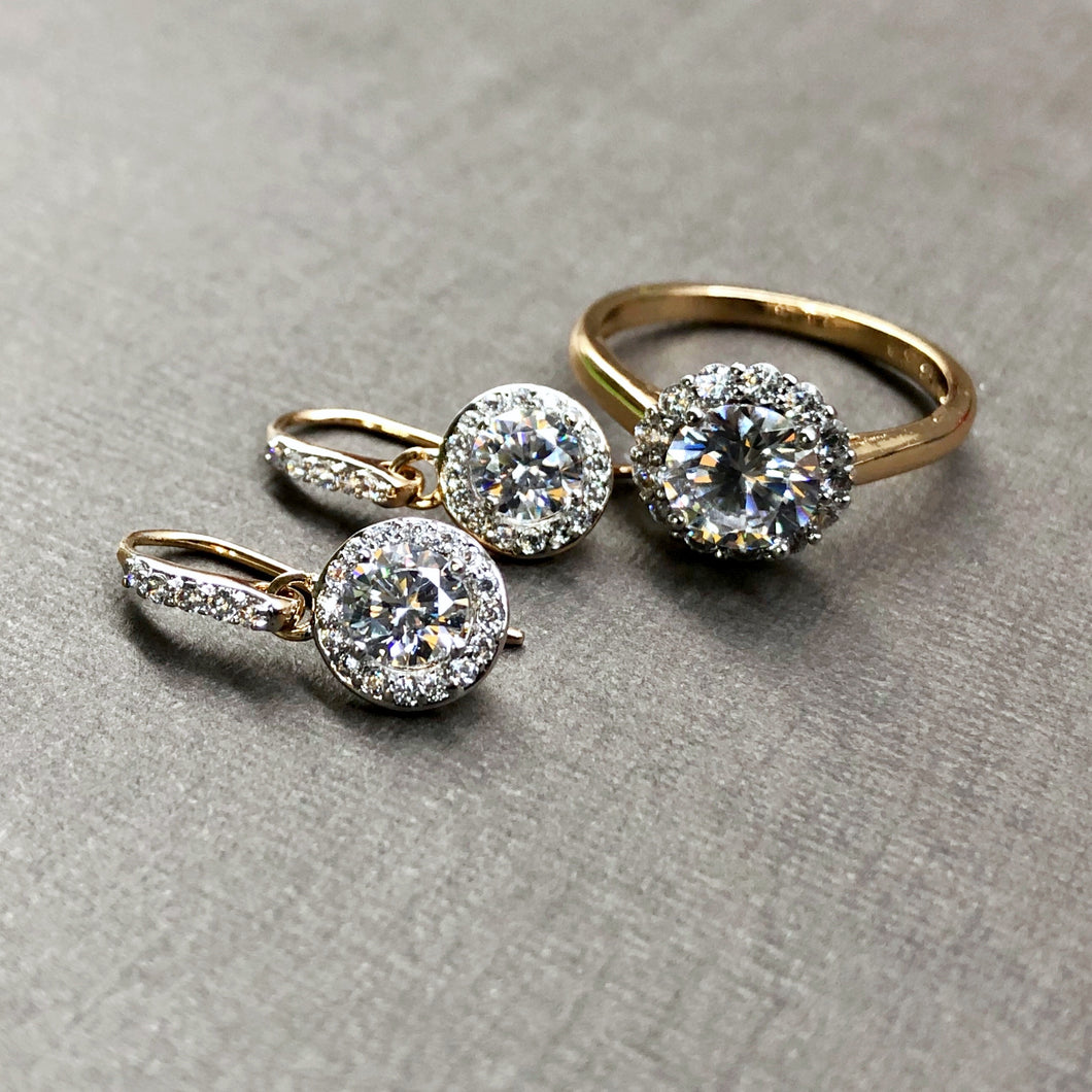 Dainty Drop Earrings & Ring Set