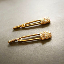 Load image into Gallery viewer, Sleek Safety Pin Drop Earrings
