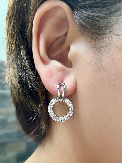Eternity Dangling Earrings in Whitegold Tone