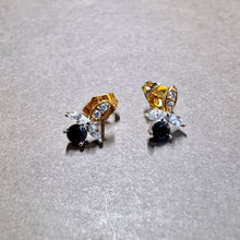 Load image into Gallery viewer, Minimalist Dragonfly Stud Earrings in Black
