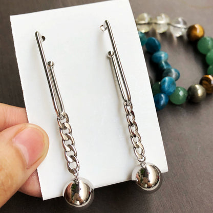 European Style Clip & Chain Drop Earrings