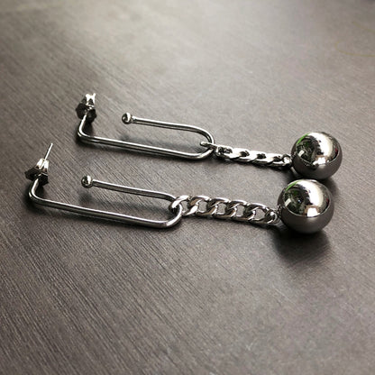 European Style Clip & Chain Drop Earrings