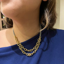 Load image into Gallery viewer, Layered Two-Tone Chunky Links Necklace
