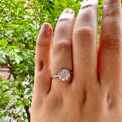 A Cluster of Sparkle Ring and Earring Set