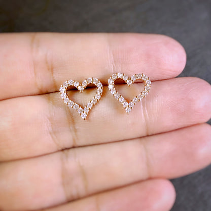 Flirty Open Heart Stud Earrings