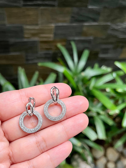 Eternity Dangling Earrings in Whitegold Tone