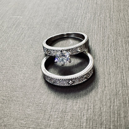 Clover Cut-Out Double Band Tiffany Style Ring