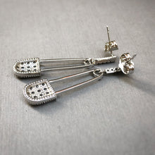 Load image into Gallery viewer, Sleek Safety Pin Drop Earrings
