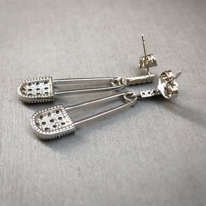 Sleek Safety Pin Drop Earrings