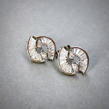 Load image into Gallery viewer, Cochlea Earrings in Whitegold Tone
