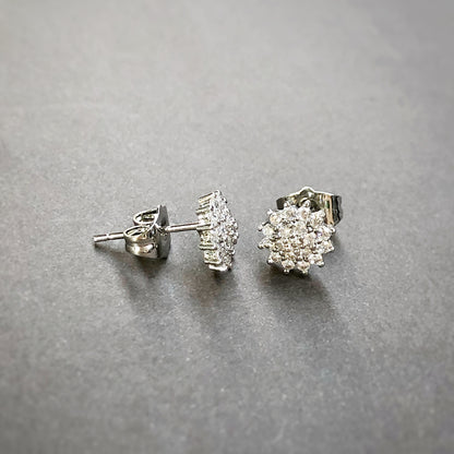 Rosy CZ Stud Earrings in 8mm