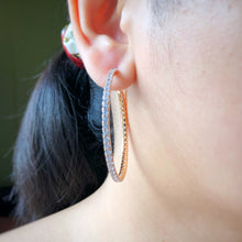 Load image into Gallery viewer, Fully-Studded Oversized Hoop Earrings
