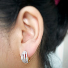 Load image into Gallery viewer, Four-Band Balloon Hoop Earrings
