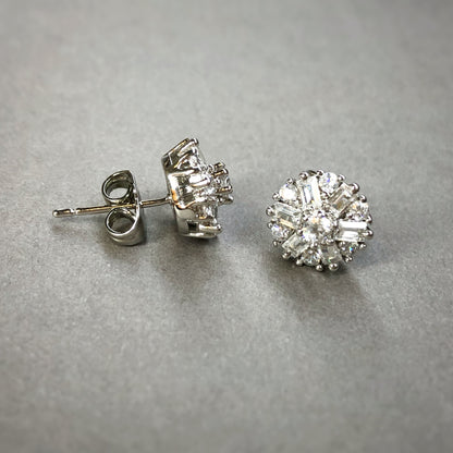 Hypoallergenic snowflake stud earrings close-up sparkle detail