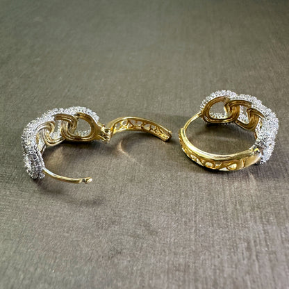 Braided Encrusted Hoop Earrings