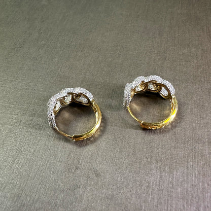 Braided Encrusted Hoop Earrings