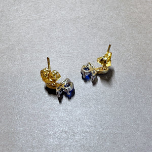 Minimalist Dragonfly Stud Earrings in Blue Sapphire