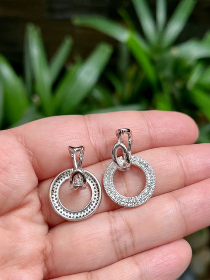 Eternity Dangling Earrings in Whitegold Tone