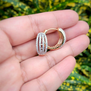 Four-Band Balloon Hoop Earrings