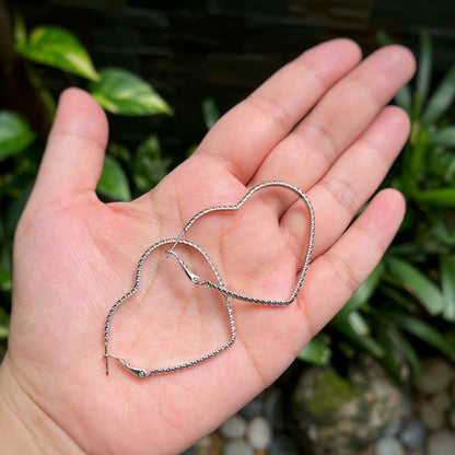 Love Hoop Earrings in Whitegold Tone