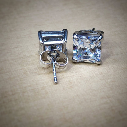 Classic Princess Cut Stud Earrings