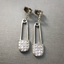 Load image into Gallery viewer, Sleek Safety Pin Drop Earrings

