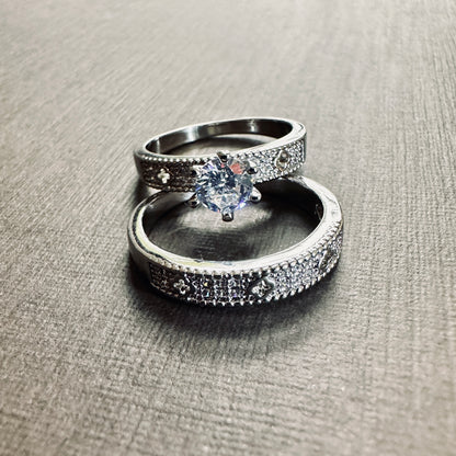 Clover Cut-Out Double Band Tiffany Style Ring