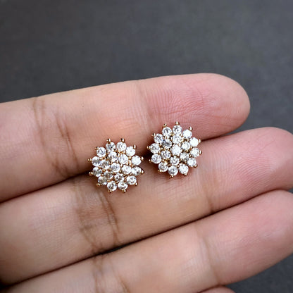 Rosy CZ Stud Earrings in 10mm