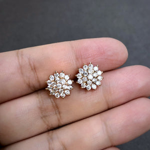 Rosy Studs (12mm) in Gold Tone