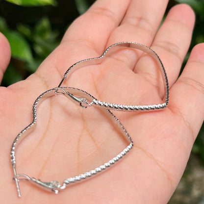 Love Hoop Earrings in Whitegold Tone