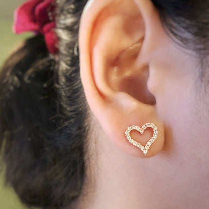 Flirty Open Heart Stud Earrings