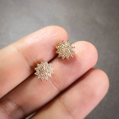 Rosy CZ Stud Earrings in 8mm