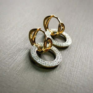Two-Tone Eternity Dangling Earrings