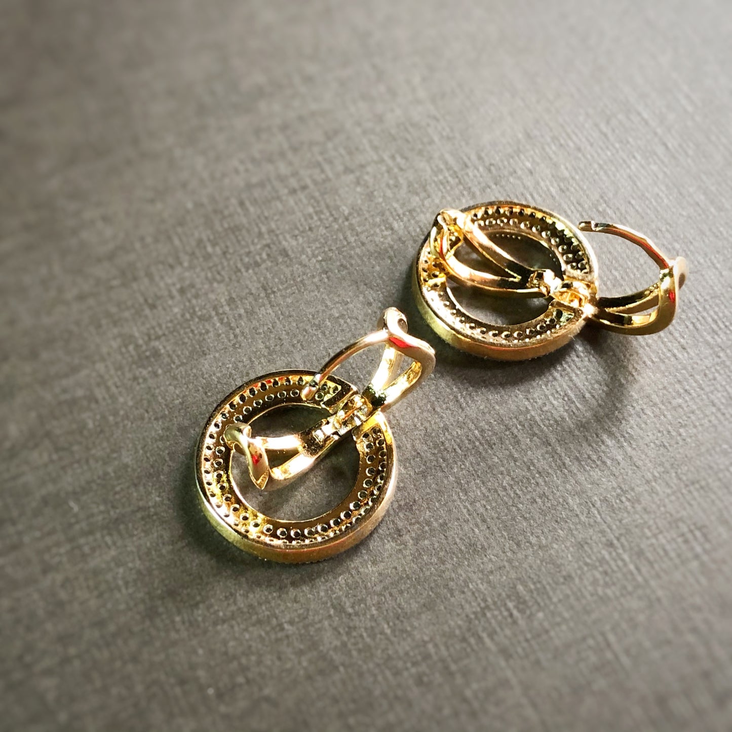 Two-Tone Eternity Dangling Earrings