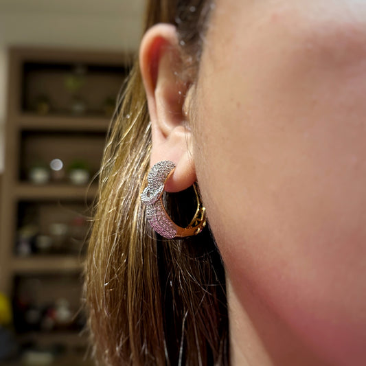 La Boucle Micro Stone Pavé Hoop Earrings