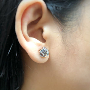 Two-Tone Classic Knot Stud Earrings