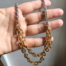 Load image into Gallery viewer, Layered Two-Tone Chunky Links Necklace
