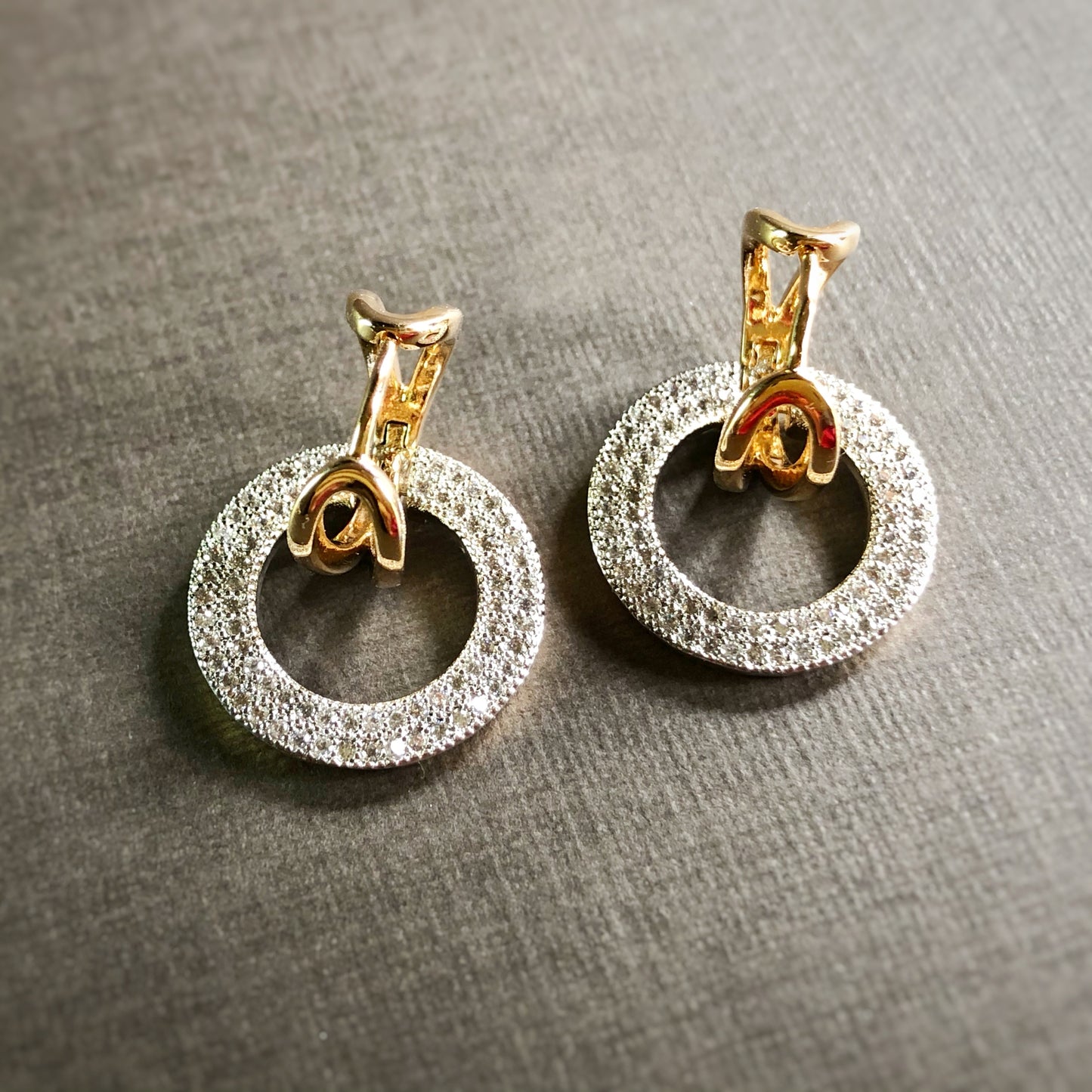 Two-Tone Eternity Dangling Earrings