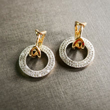 Load image into Gallery viewer, Two-Tone Eternity Dangling Earrings
