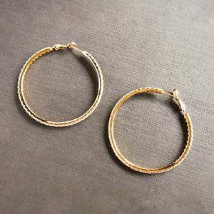 Fully-Studded Oversized Hoop Earrings
