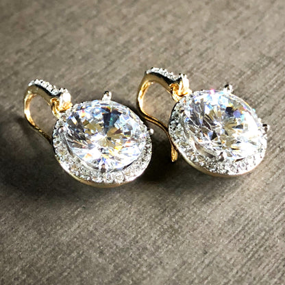 Classic Round Cut Drop Earrings